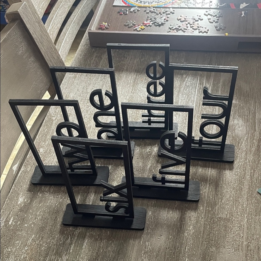 Black Numbered Tabletop Number Set - Table Numbers